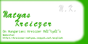 matyas kreiczer business card